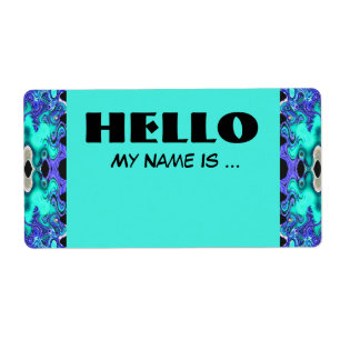 Turquoise Blue name badge