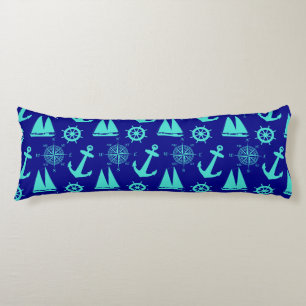 Turquoise Blue Nautical Coastal Boating Body Cushion