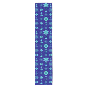Turquoise Blue Nautical Coastal Boating Short Table Runner