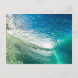 Turquoise Blue Ocean Wave Tunnel Postcard