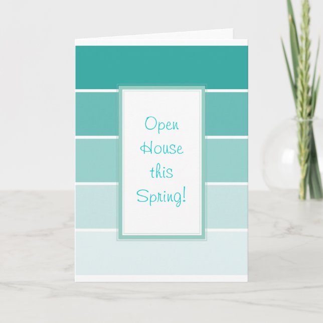 Turquoise Blue Paint Chip Invitation (Front)