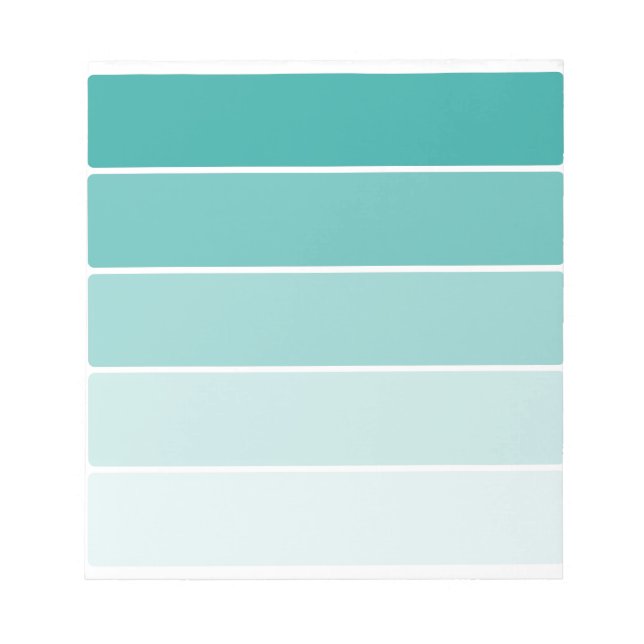Turquoise Blue Paint Chip Notepad (Front)