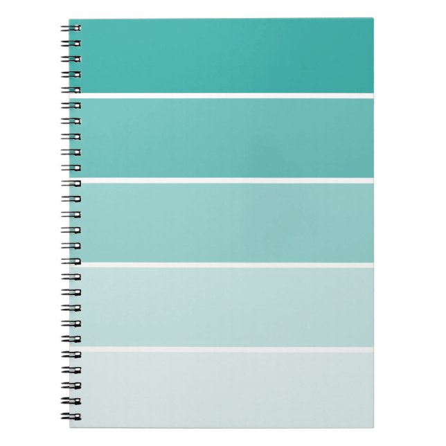 Turquoise Blue Paint Chip Spiral Notebook (Front)