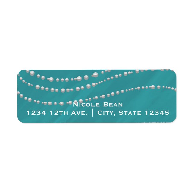 Turquoise Blue & Pearls Elegant Bridal Shower (Front)