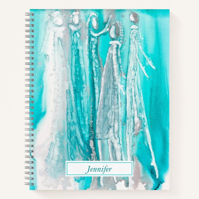 Turquoise Blue Personalised Journal (Front)