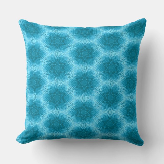 Turquoise Blue Rough Stars  Cushion (Front)