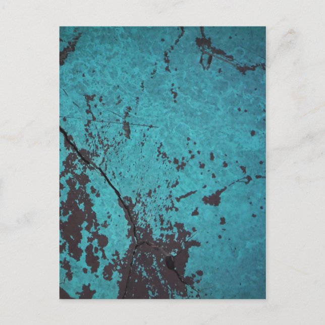 Turquoise Blue Rusted Postcard (Front)