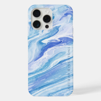 Turquoise Blue Seascape Marble Customisable iPhone 15 Pro Max Case