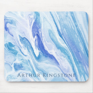 Turquoise Blue Seascape Marble Customisable Mouse Pad