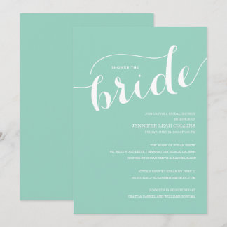 Turquoise Blue Shower the Bride Invitation