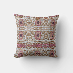 turquoise blue silver gold burgundy pink bohemian cushion