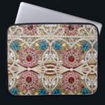 turquoise blue silver gold burgundy pink bohemian laptop sleeve<br><div class="desc">turquoise blue silver gold burgundy pink bohemian fashion accessories and home decorations. The rhinestone design details are simulated in the artwork. No actual rhinestones will be used in the making of this product.</div>