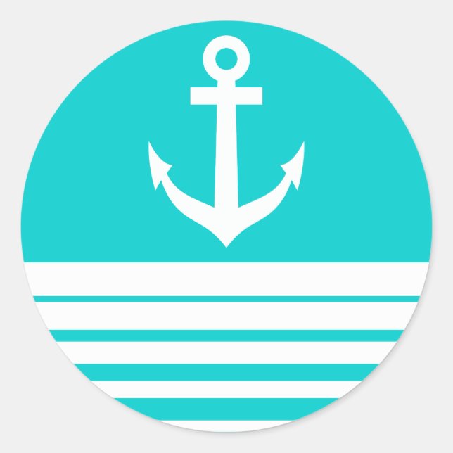 Turquoise blue stickers with ship anchor (Front)