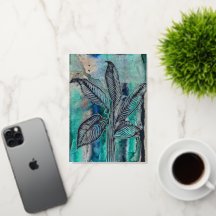  Turquoise Blue & Teal Modern Botanical Watercolor