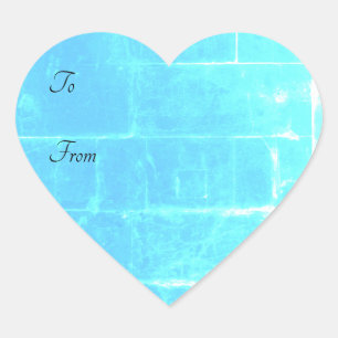 Turquoise Blue Textured Heart Sticker