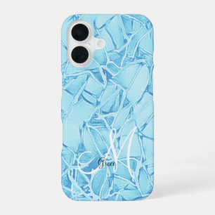 Turquoise Blue To Monogram iPhone 16 Case