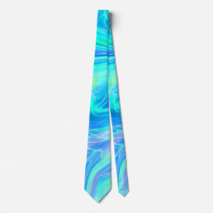 Turquoise Blue Tropical Abstract    Tie