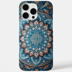 Turquoise Blue Turkish Mandala Pattern iPhone 16 Pro Max Case