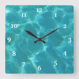 Turquoise Blue Water Wall Clock