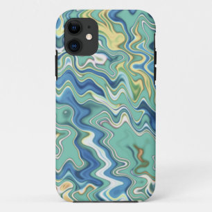 Turquoise Blue Yellow Chic Unique Pattern Case-Mate iPhone Case