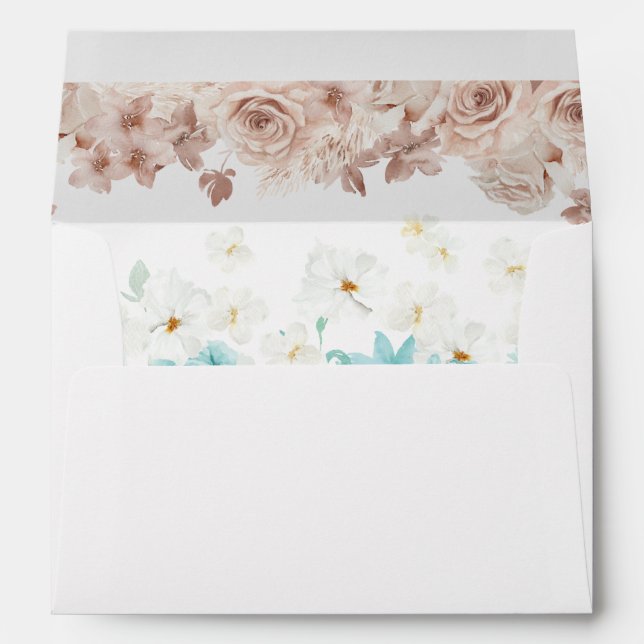 Turquoise & Blush Pink  Envelope (Back (Bottom))