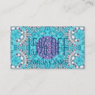 turquoise bohemian henna Pattern Yoga Instructor Business Card