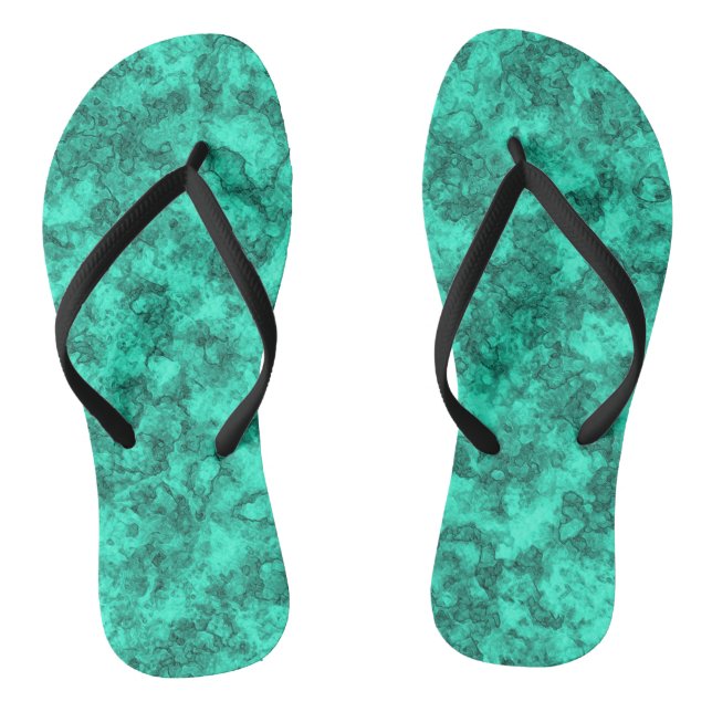 Turquoise bright marble pattern jandals (Footbed)