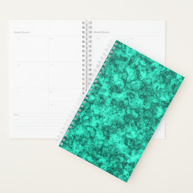 Turquoise bright marble pattern planner (Display)