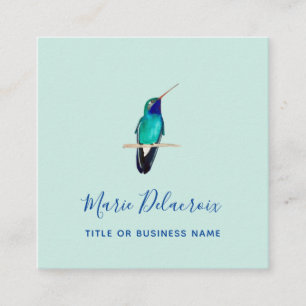 Turquoise Broad-billed Hummingbird Square Business Card