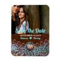 turquoise brown country western save the date