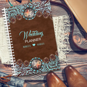 turquoise brown cowboy country western wedding planner