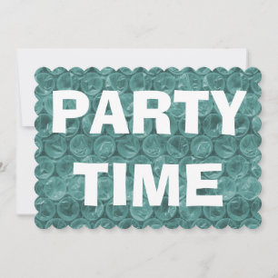 Turquoise bubble wrap pattern birthday party invitation