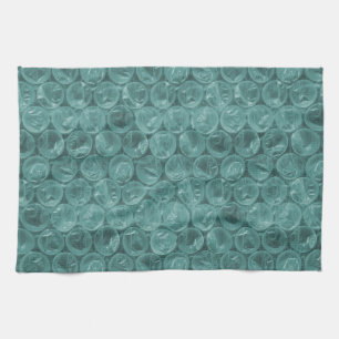 Turquoise bubble wrap pattern tea towel
