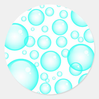 Turquoise Bubbles Classic Round Sticker
