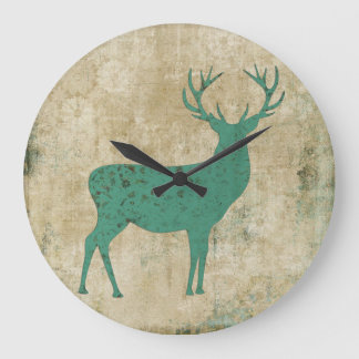 Turquoise Buck Silhouette Clock