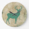 Turquoise Buck Silhouette Clock