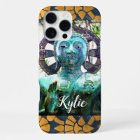 Turquoise Buddha Gold Blue Mosaic Tile Name Bold