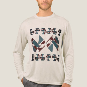 Turquoise Burgundy Bordered Mediterranean-inspired Tri-Blend Shirt