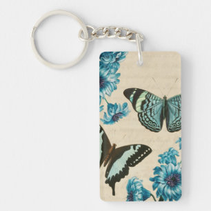 Turquoise butterfly keychain
