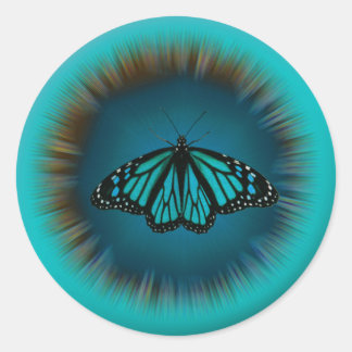 Turquoise Butterfly Mandala Sticker