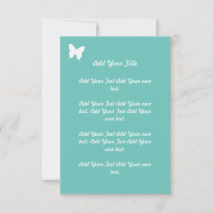 Turquoise Butterfly Wedding Stationary Invitation