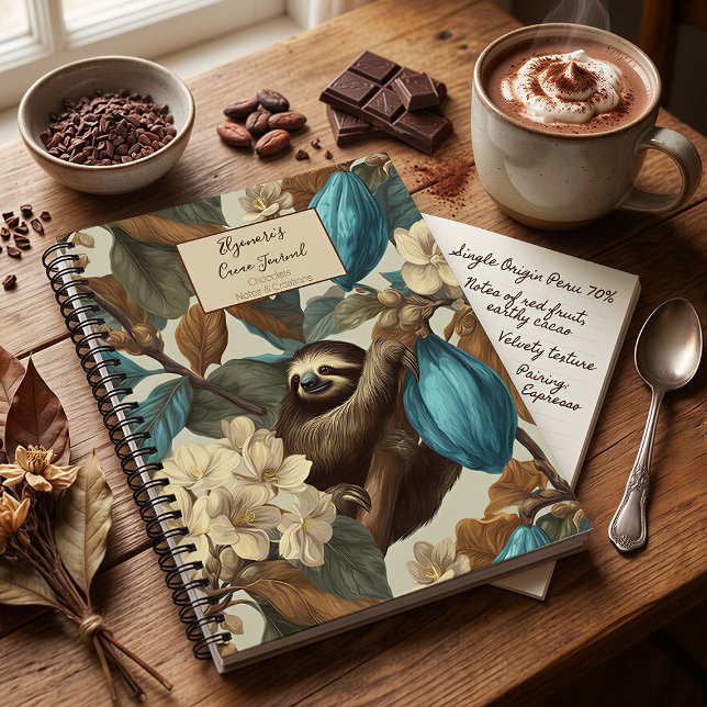 Turquoise Cacao Sloth Chocolate Tasting Notebook (Creator Uploaded)
