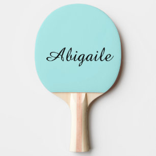 Turquoise Calligraphy Name Trendy Minimalist  Ping Pong Paddle