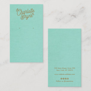 Turquoise Calligraphy Script Earring  Business  Card