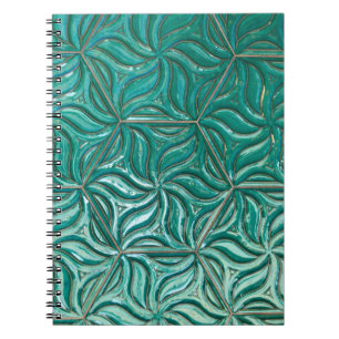 Turquoise ceramic tile wall textureabstract,archit notebook