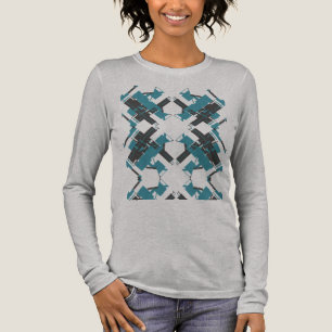 Turquoise Charcoal Crisscross Southwest-inspired Tri-Blend Shirt