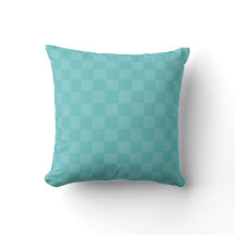Turquoise Chequered Throw Pillow