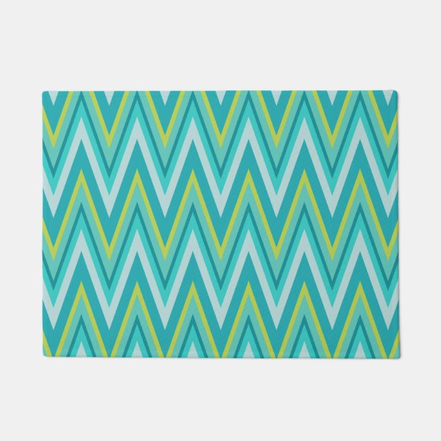 Turquoise Chevron Doormat (Front)