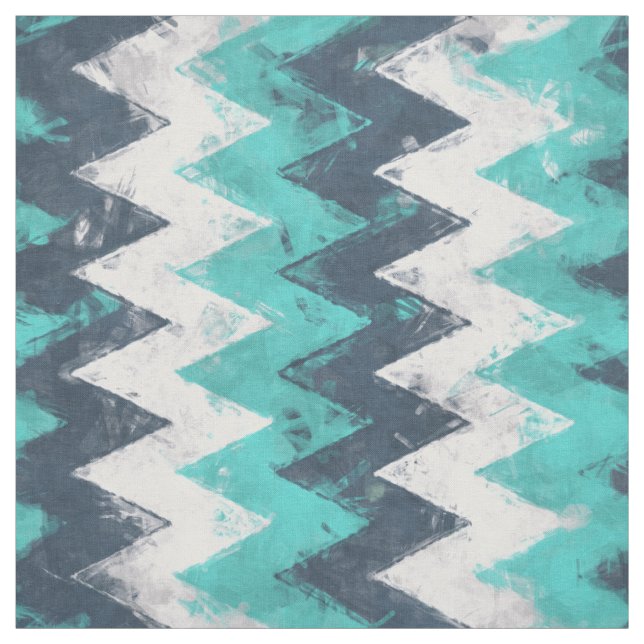 Turquoise Chevron Fabric (Swatch)