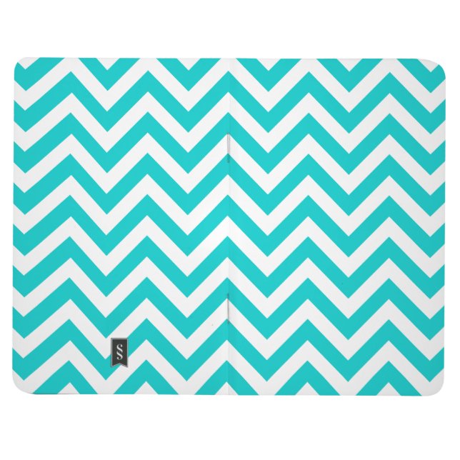 Turquoise chevron pattern pocket journal design (Outside)